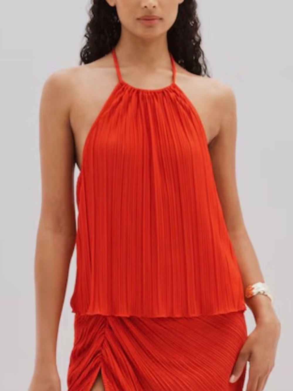 NWT Good American Halter Plissé Halter Top